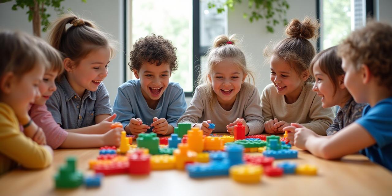 Children engaged in collaborative STEM learning activity