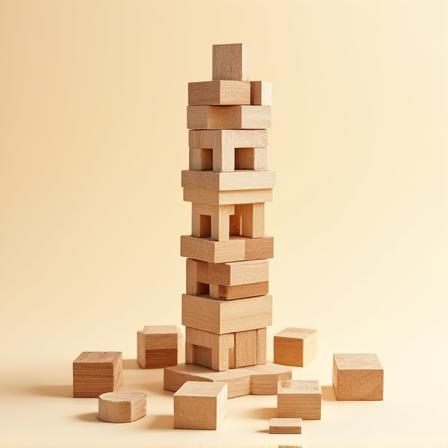 Eco-friendly wooden building blocks set